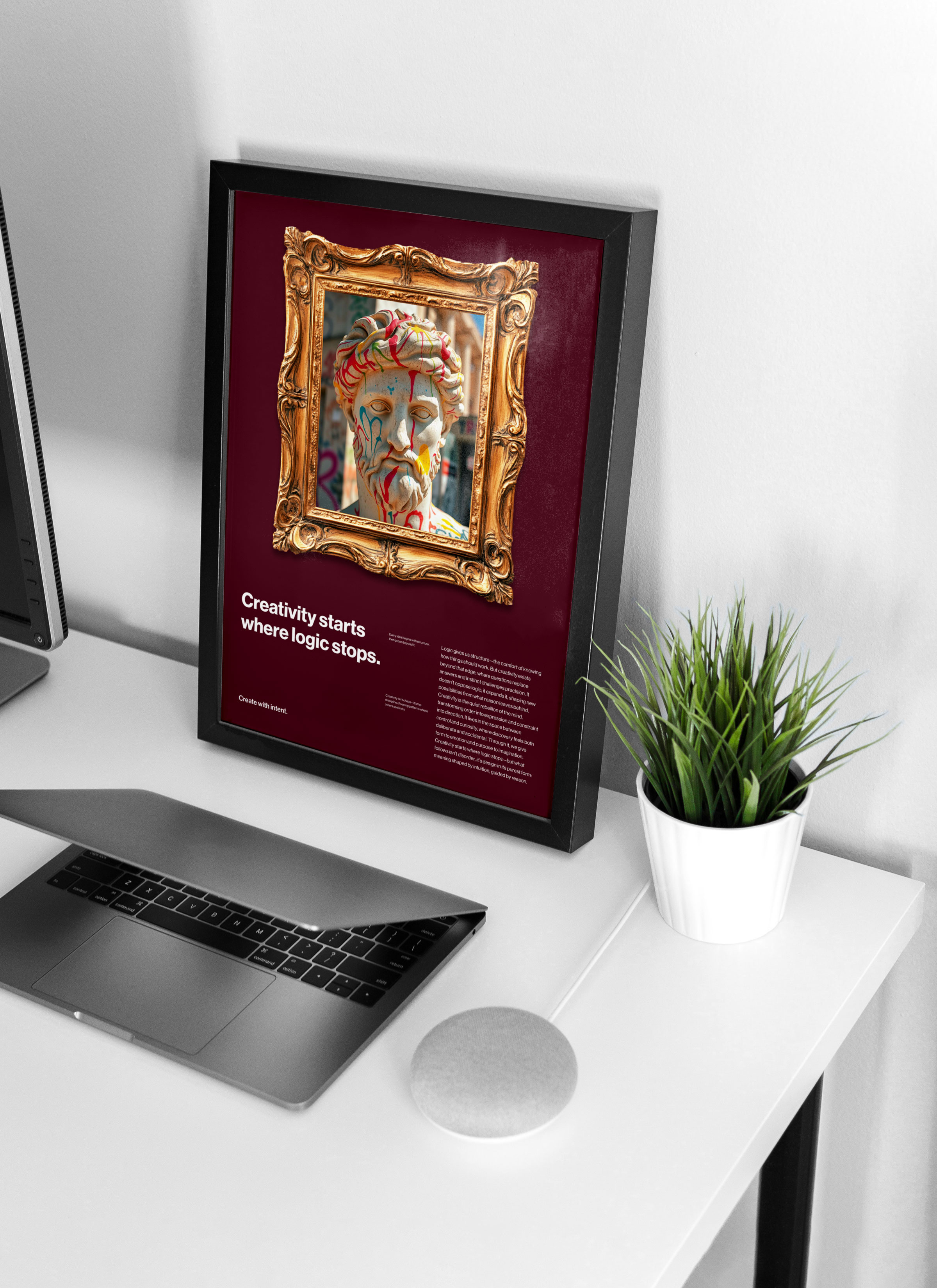 Creativity starts where logic stops. creativity design graphic design poster