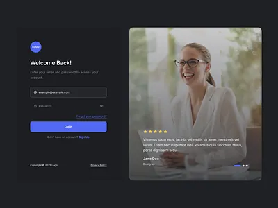 Dark Login Screen UI/UX Design dark figma login ui ux web