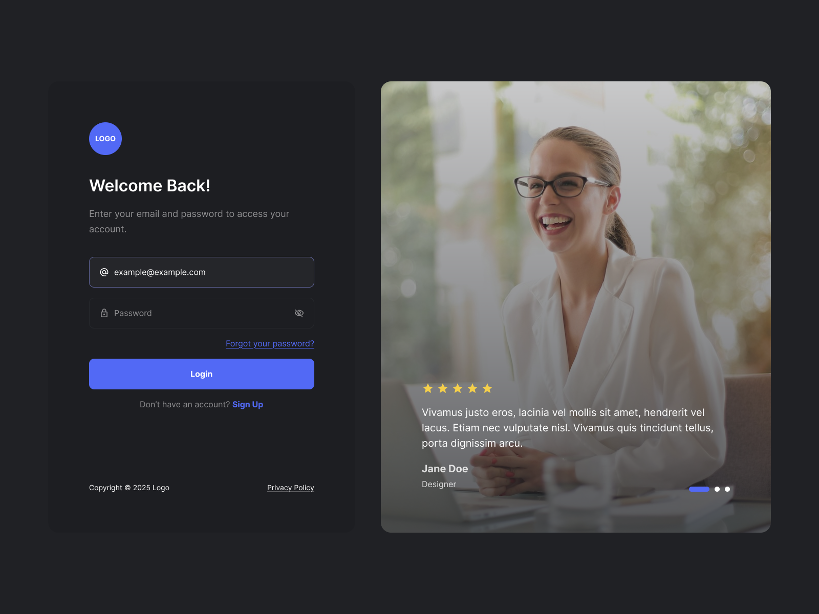 Dark Login Screen UI/UX Design by Anıl Bilir on Dribbble
