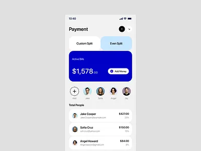 Split Bill - Mobile App Design ai ai app ai bills ai payment android app app design app development app ui fiance app fintech ios app mobile app mobile app design mobile app ui money split app payment app payment split product design split bill split bill app