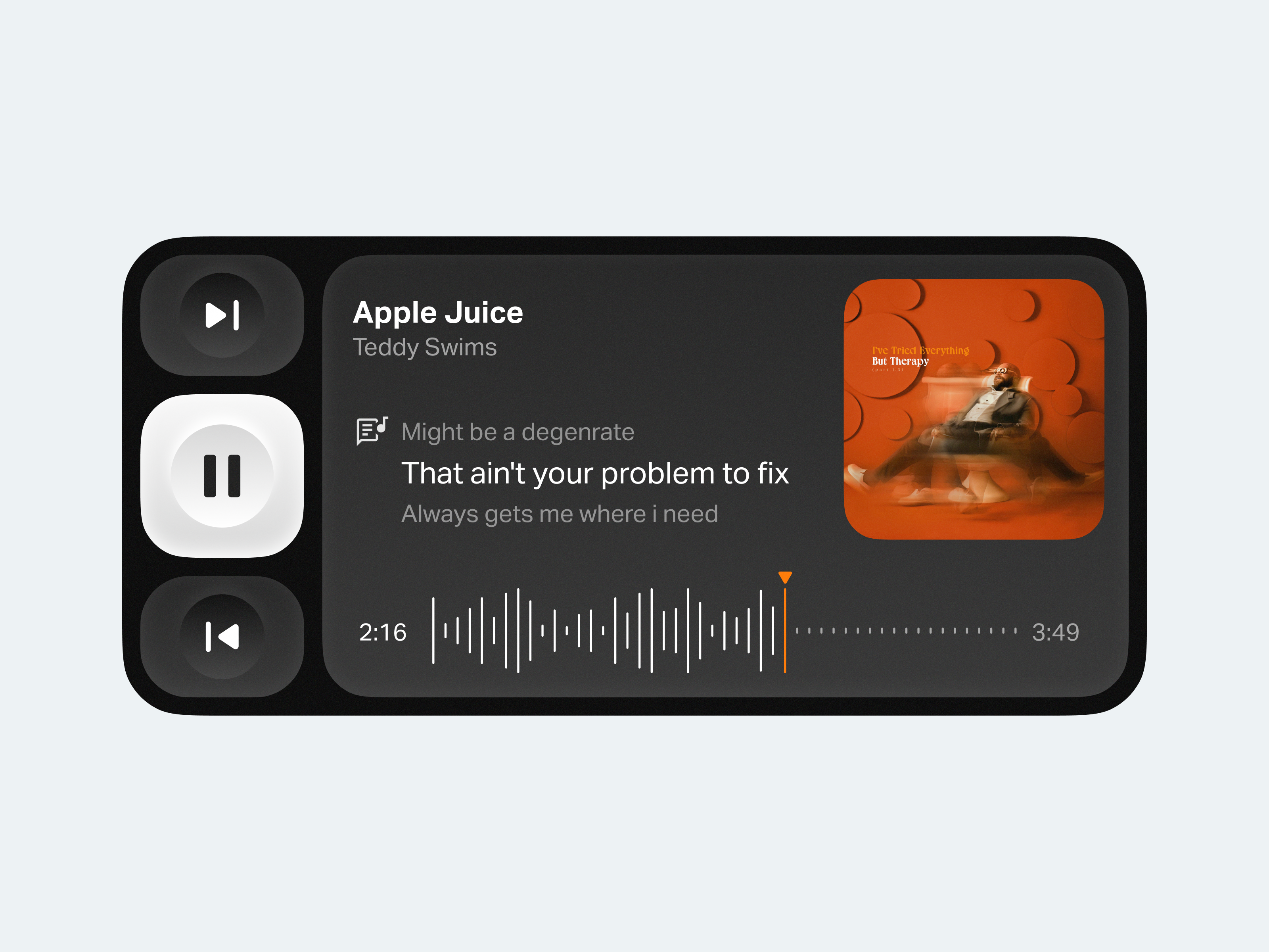Music player Widget apple design interface ios music playback player ui uiux widget