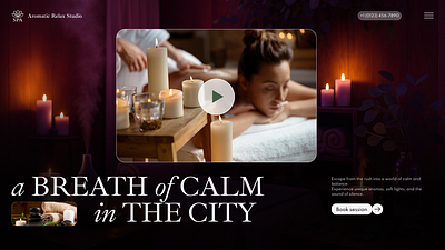 SPA & Wellness Landing Page animation design first screen ui web design