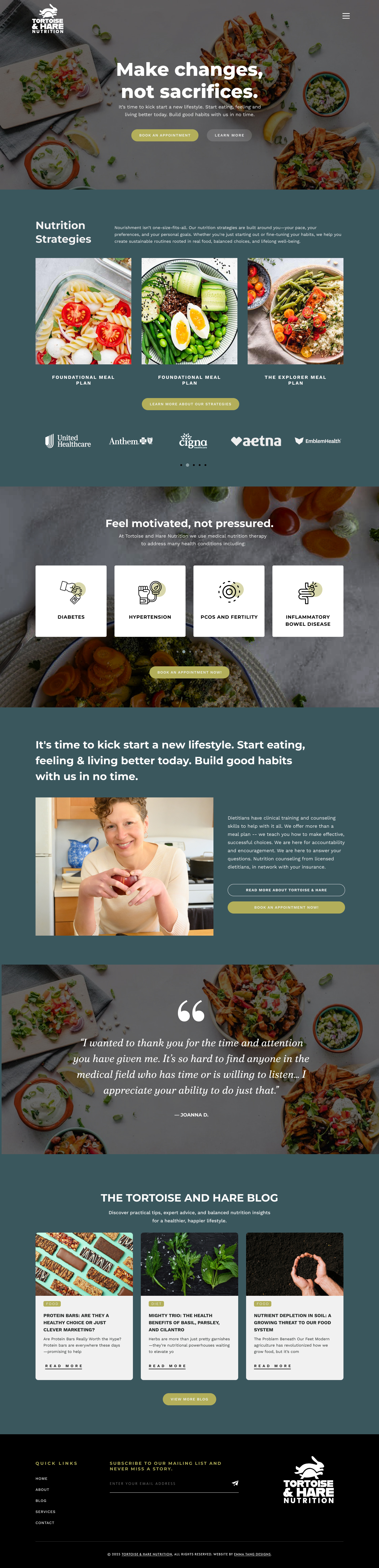 Modern Nutrition Website UI/UX — Tortoise & Hare Nutrition branding graphic design logo ui vector