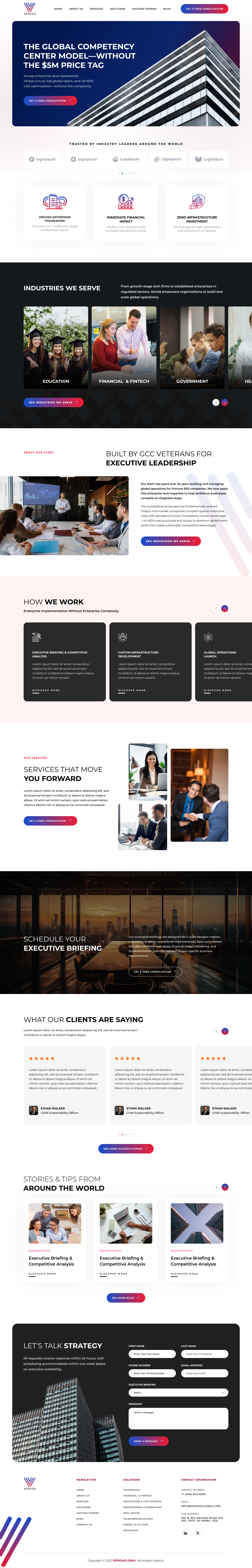 Verida | Executive Consulting Website branding graphic design ui