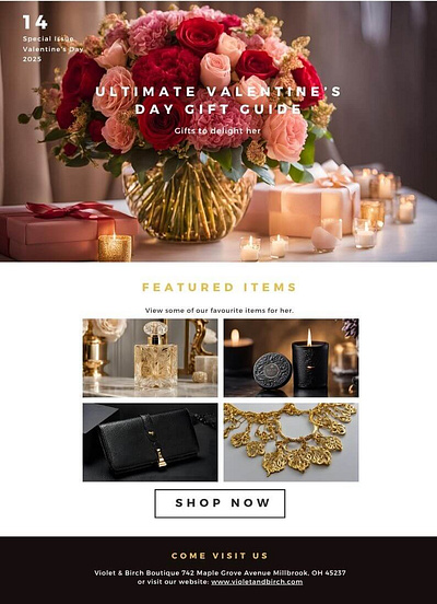 Ultimate Valentine's Day Gift Guide Email Campaign adobe photoshop branding campaign design canva design digital marketing email marketing graphic design marketing design typography