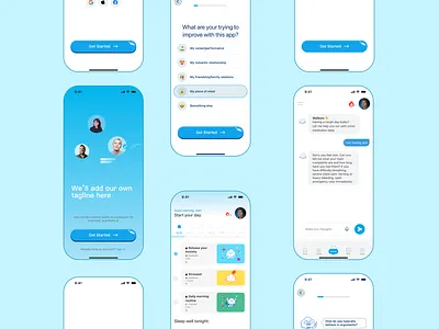 AI Mental Health Companion - Mobile App UI/UX illustration