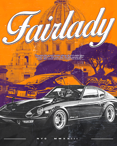 THE FAIRLADY art branding brutalism car design graphic design illustration jdm jdm art pinterest poster ui