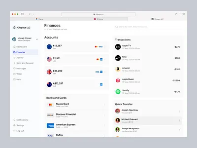 Finance Management WebApp (SaaS) banking business credit card currency dashboard design digital payment finance fintech investment money ofspace payment product product design trading transaction ui webapp
