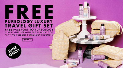 Free Luxury Pureology Gift With Purchase Promotional Web Banner adobe photoshop branding campaign design design digital marketing graphic design marketing design typography web banner design