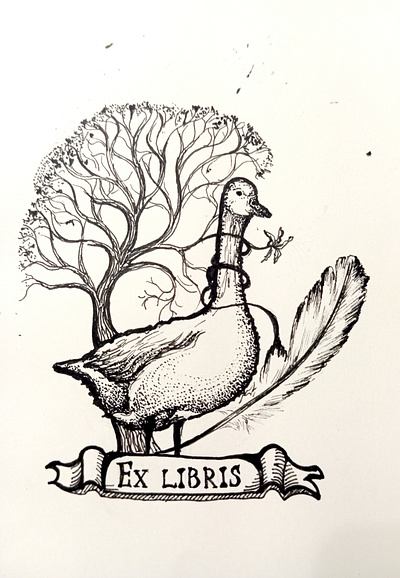 Illustration Ex Libris goos graphic design illustration logo ui