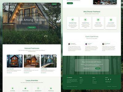 TreeHeaven - Forest Houses website design graphic design home page home page ui landing page ui web design website ui