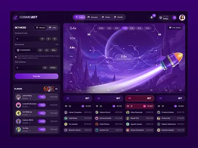 Online Casino - Crash Game 3d game bet betting casino crash game dark gambling design gambling game gaming website plane game poker roulette slots stake ui ux web design web3 web3 game