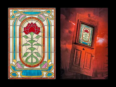 Stranger Things Stained Glass flower glass illustration stained glass stranger things vecna