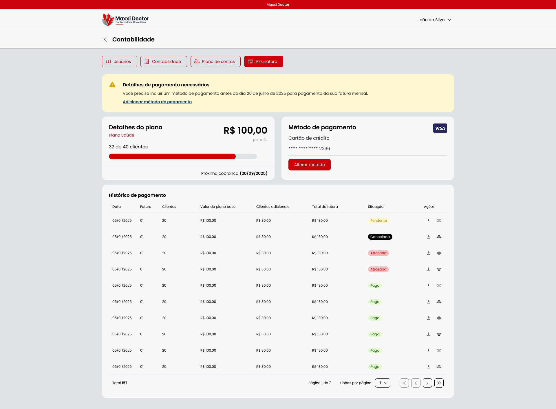 Example of Payment Management Dashboard – Clean Financial UI