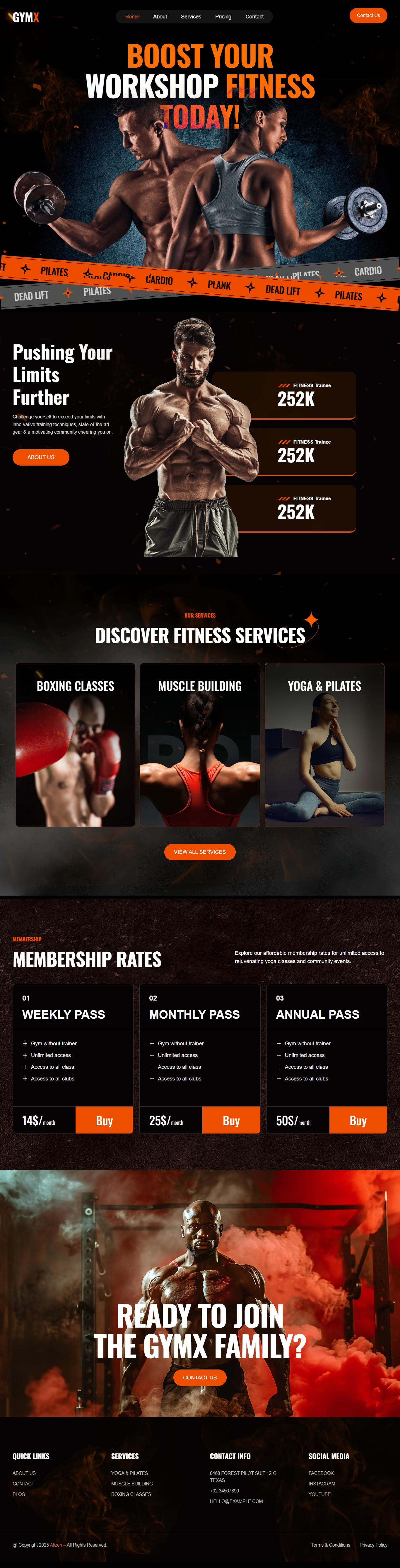 GYM X - GYM Website Design fitness website graphic design gym website gym website design logo motion graphics ui ui design ux ux design vector design web design website design website ui design