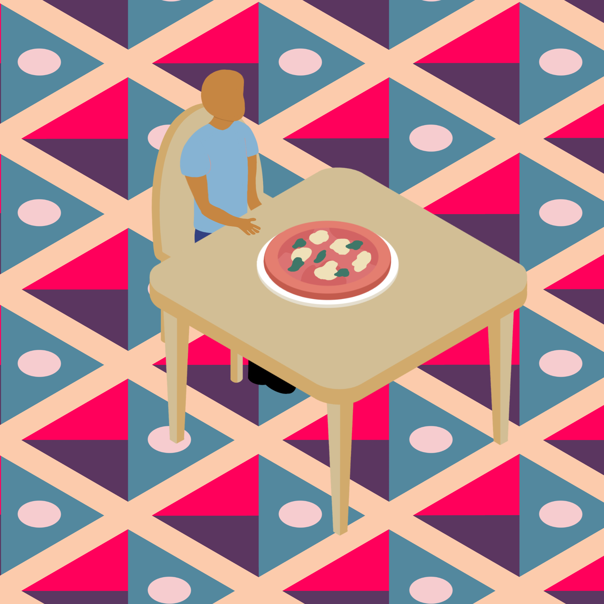 Self Love 3d 3d illustration art design design concept digital art digital illustration graphic design illustration isometric isometric art isometric illustration mental health pastel pizza quality time self care self love