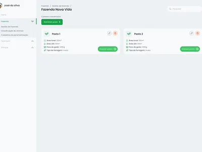 Farm Overview – Pasture Management UI Design design desktop farm interface inventary minimalist overview ui uiux