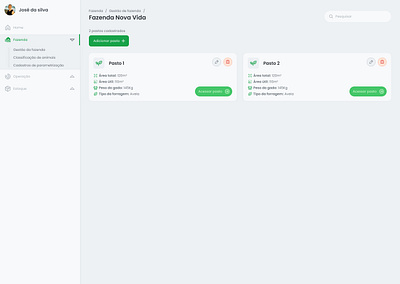Farm Overview – Pasture Management UI Design design desktop farm interface inventary minimalist overview ui uiux