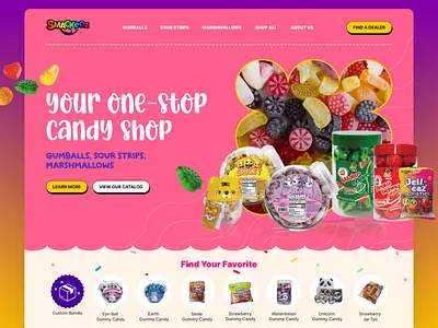 Smackeez candy Shopify Shop, E-commerce, Online Shop Web Design branding candy shop design ecommerce ecommerce design freelance freelance designer freelancer home page illustration pink shop shopify shopify designer shopify theme web web design web development website website design