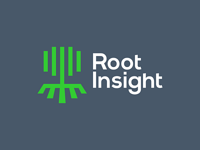 Root Insight logo design: a tree for performance analytics SaaS analytics business operations comparative data daas data data visualization bars dataviz foundational roots graph chart growth insights logo logo design metrics performance saas statistics stats tree