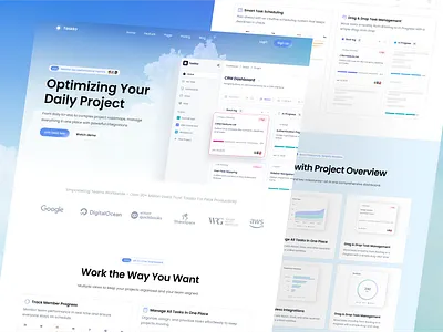 Taskko - SAAS Website Template agency b2b blue blue gradient businees chart cloud component framer grap landingpage saas snipset task management team tecnology vektora web design webflow website