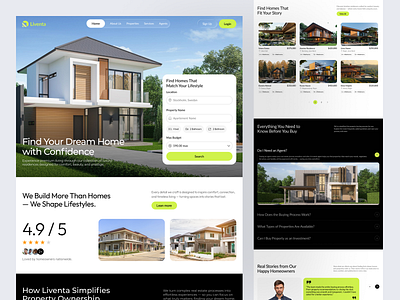 Real Estate Website agent apartment architecture design house housing landing page landlord penthouse property real estate rent sale ui ui kit ux website