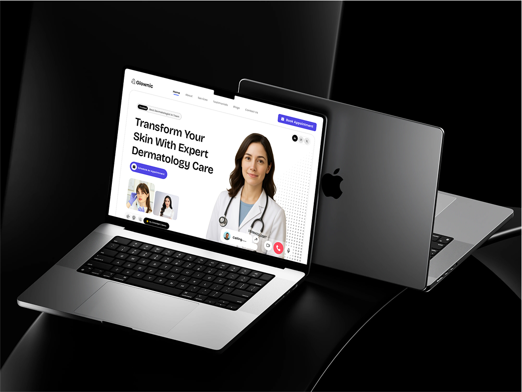 Dermatologist Website UI/UX Design | Modern & Responsive app design booking appointment case study dashboard design doctor website healthcare website landing page mockups portfolio website responsive website ui ui design uiux user experience user interface ux web app website design
