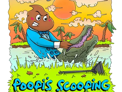 Poopi's Scooping T-Shirt Design branding cartoon characterdesign design graphic graphic design illustration logo t shirt