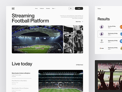 Goal808 - Live Football Streaming Platform football highlight landing page live match mockup news platform schedule score scoreboard soccer sport statistic streaming ui ux video web design website