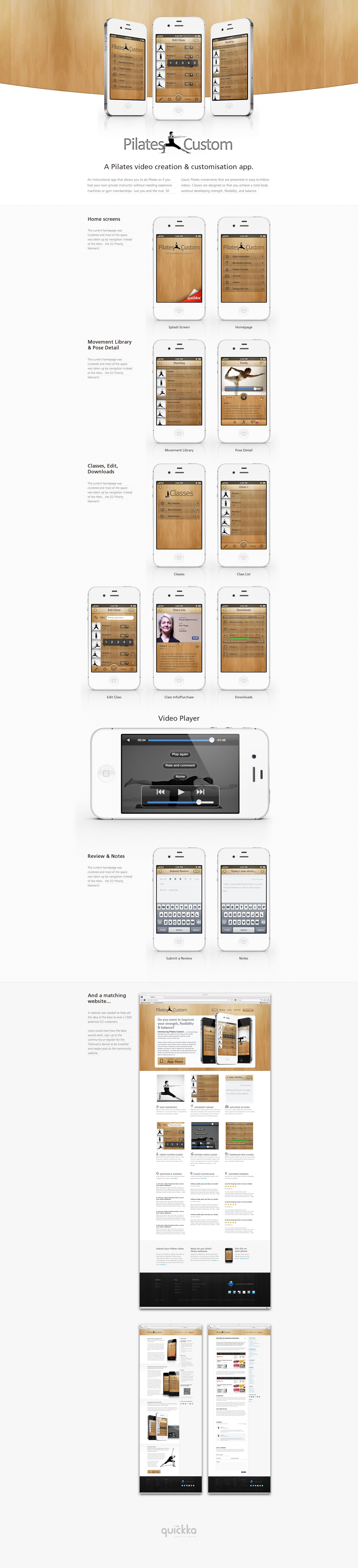 Quickka Pilates Custom app design graphic design iphone mobile app product design quickka ui ux