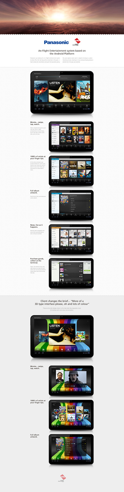 MIG Panasonic Inflight Entertainment App android apps etertainment inflight mobile app product design ui ux videos