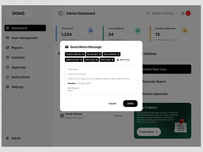 SEND MEMO UI DESIGN FOR SAAS PLATFORM saas ui design