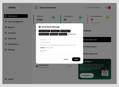 SEND MEMO UI DESIGN FOR SAAS PLATFORM saas ui design