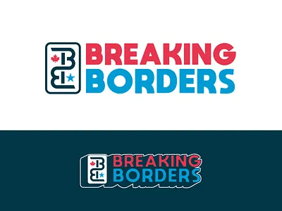 Breaking Borders Logo badge bellingham branding canada combination mark event graphic design logo logo mark maple leaf motion graphics music festival pacific northwest shadow star summit sxsw typography vector washington