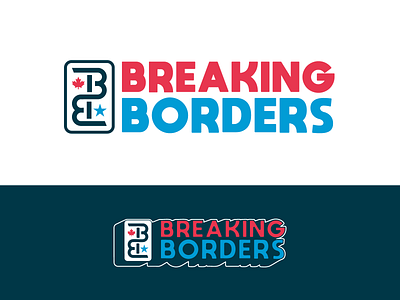 Breaking Borders Logo badge bellingham branding canada combination mark event graphic design logo logo mark maple leaf motion graphics music festival pacific northwest shadow star summit sxsw typography vector washington
