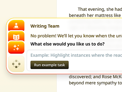 AI Text Editor Popover Menu ai app button closeup details editor focus gradient hover input interactive menu popover text text editor ui ux web writer writing