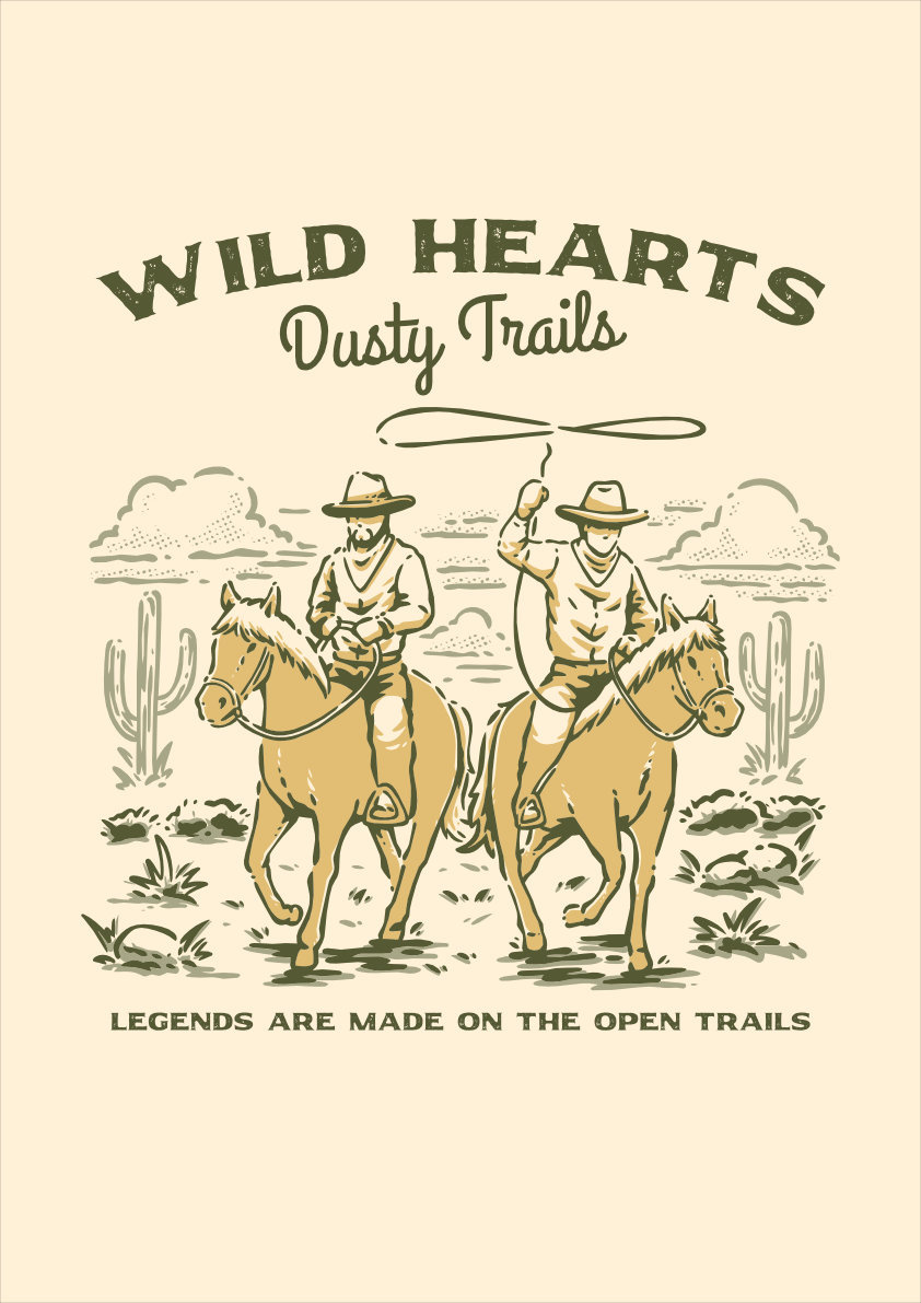 Wild Hearts, branding cactus cowboys design graphic design horse illustration logo mountain nature ui ux vector