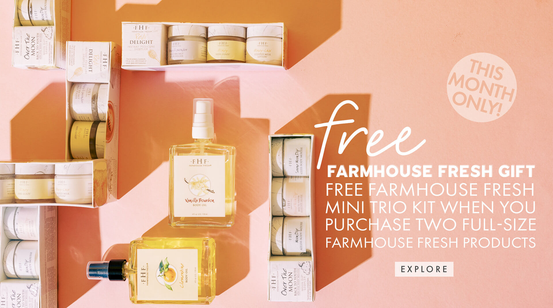 Free FarmHouse Fresh Gift With Purchase Promotional Banner adobe photoshop branding campaign design design digital marketing graphic design marketing design typography web banner design