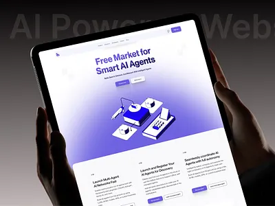 Website design for an AI-powered Market for AI Agents 3d ai ai agents blockchain crypto crypto website design landing page market predict markt ui web web design website