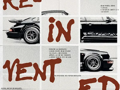 RE-INVENTED v1 car creativeposter graphic design layoutdesign minimalistposter porsche poster posterdesign