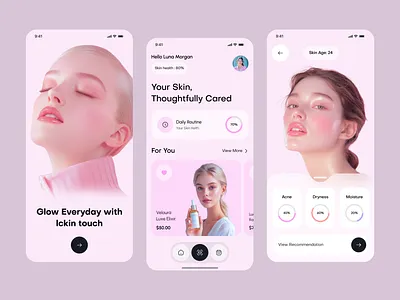 AI SkinCare Mobile App ai skin care ai skin scan beauty app beauty products cosmetics cosmetology product app ecommerce app make up mobile app makeup app mobile mobile skincare routine shopping app skin analysis skin health skin test skin treatment skincare skincare app skincare app design