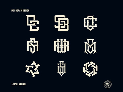 Logo Design Pack 07 apparel badge branding concept design design graphic design lettermark logo logo designer logodesign logomaker logotype modern monogram monogramlogo retro typography vector vintage