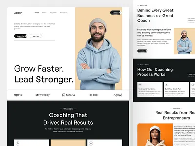 Personal Branding & Coach Landing Page branding clean design coach landing page coach portfolio coach website coaching personal branding startup coach website ui design web design