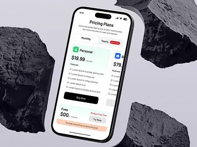 Pricing and Plans Overview 030 ai agent android animation branding downsell ios mobile app plans price pricing and plan pricing card pricing page pricing plan pricing table product design saas ui ux upsell web app