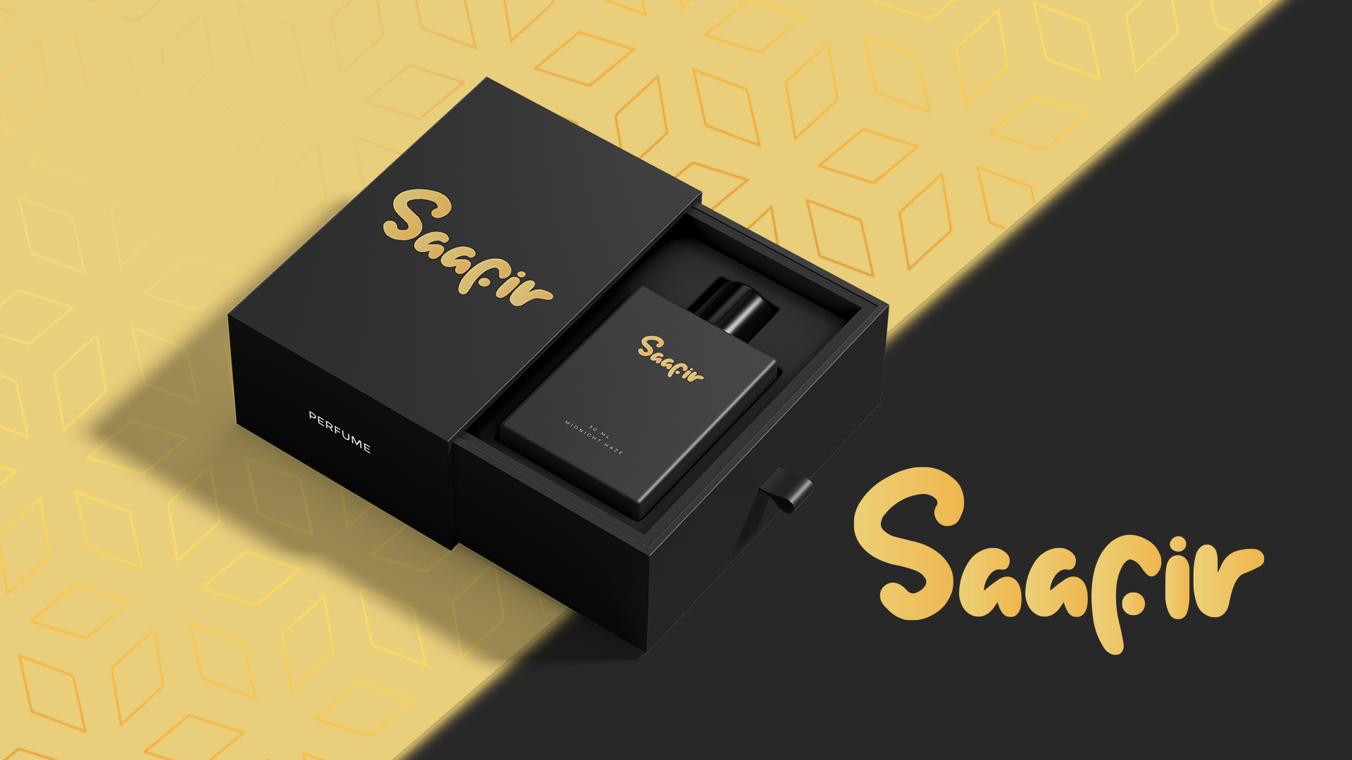Saafir – Luxury Perfume Brand Identity Design branddesigner brandidentity graphic design logodesign luxurybranding luxuryperfume minimaldesign packagingdesign perfumedesign saafir visualidentity
