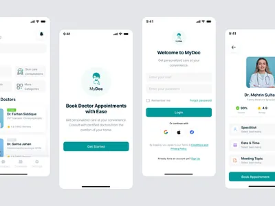 Doctor App app appdesign creative doctor mobile mobileapp product design ui ui design uiux design