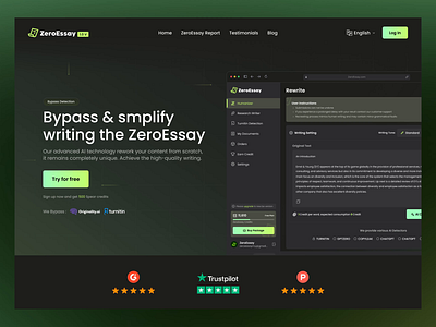 ZeroEssay - AI Writer SaaS Platform ai ai dashboard ai detection ai generator ai platform artificial intelligence automation chatbot content writing design landing page motion design product design saas saas product ui ui design ux wavespace website