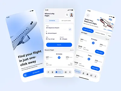 Flight Booking Mobile App airline airlines mobile app airplane app boarding pass booking design flight flight app flight app ui illustration interface ios minimal mobile screen ticket booking travel ui ux