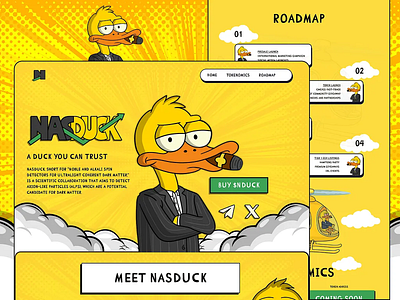 NASDUCK- Meme Coin website coin meme meme coin meme coin design meme coin landing page meme coin presale landing page meme coin ui meme coin website meme token landing page nasduck meme coin pepe product product design web design