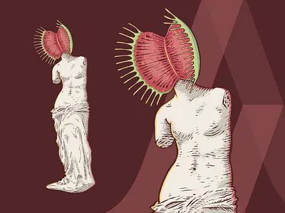 Venus Flytrap de Milo clever funny goddess illustration illustrator missouri procreate roman mythology st louis venus de milo venus fly trap venus flytrap